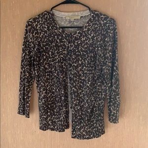 Loft leopard cardigan, medium EUC